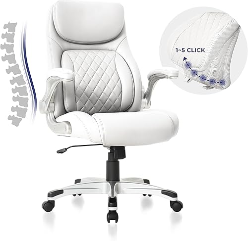 Miniatura 8 de Nouhaus Silla Ergonómica de Oficina de Cuero de Microfibra Premium, Soporte Lumbar Ajustable y Reposabrazos, Respaldo Alto, Cómodas Sillas
