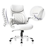 Nouhaus Ergonomic Office Chair Premium Microfiber Leather Adjustable Lumbar Support & Armrests, High Back Comfy Desk Gaming Chairs Executive Computer Swivel Chair Tilt Function(Posture,White)