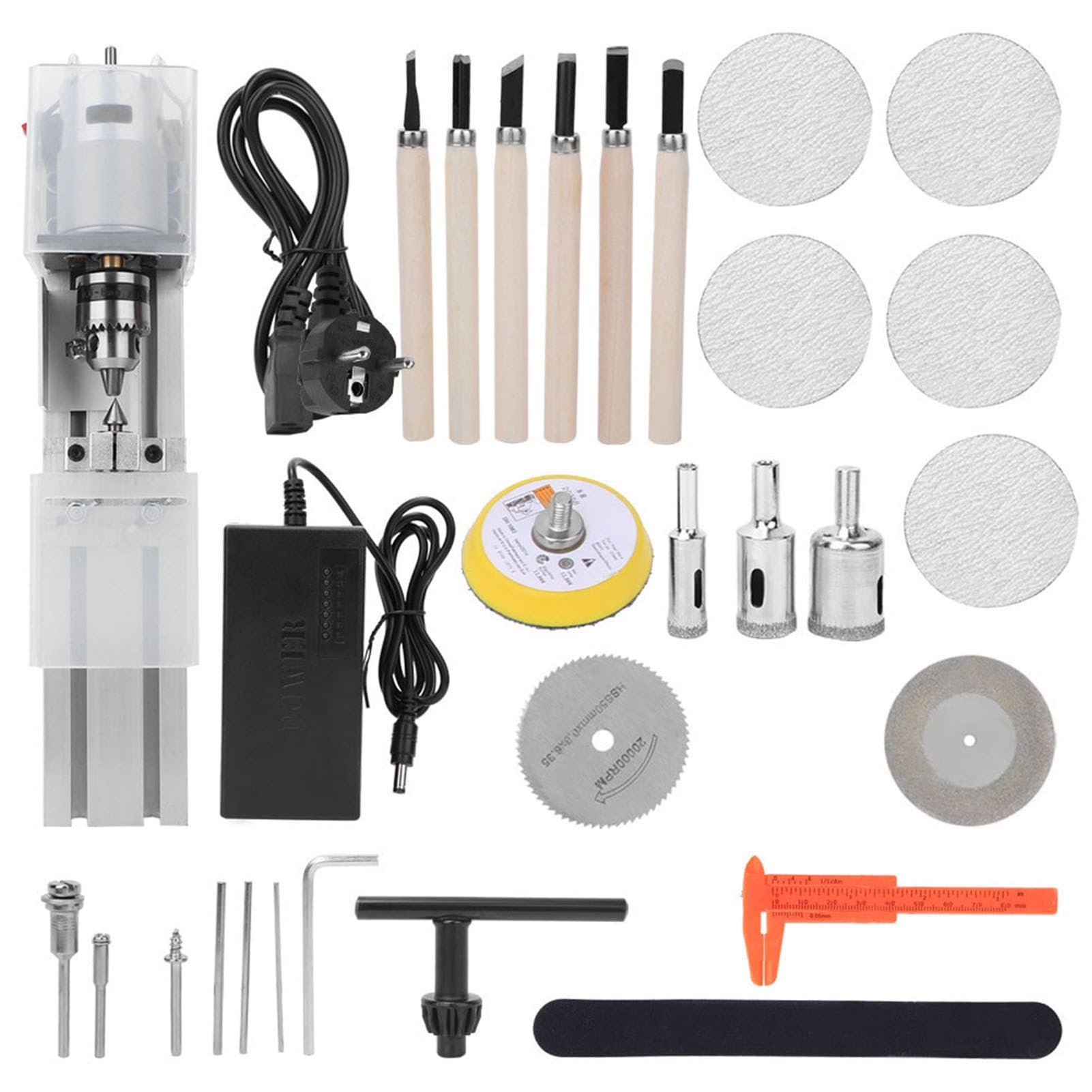 Mini fraiseuse de tour avec alimentation 7 vitesses et base alu pour perçage de précision