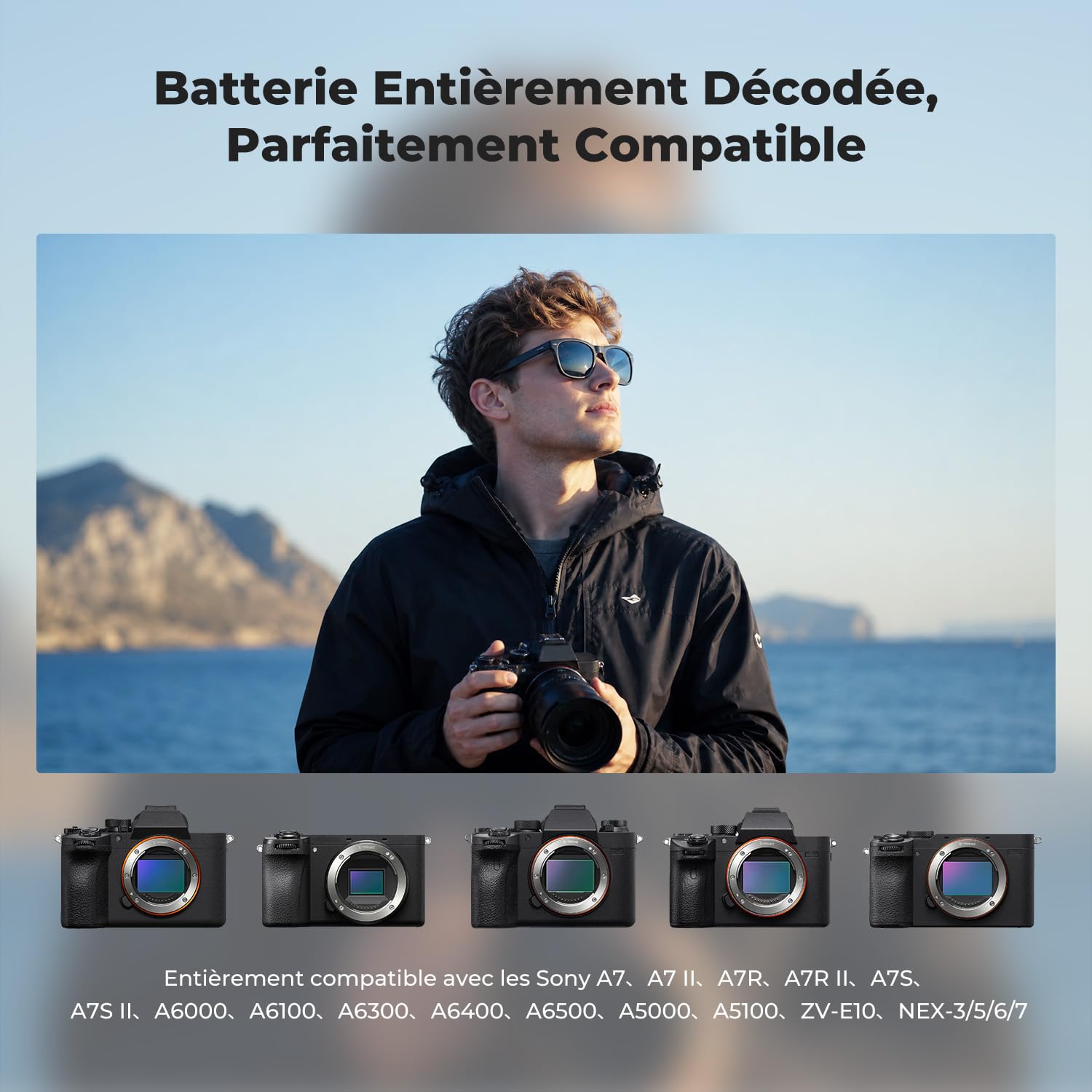 K&F CONCEPT 2 NP-FW50 Batteries à Charge Directe avec Indicateur de Charge