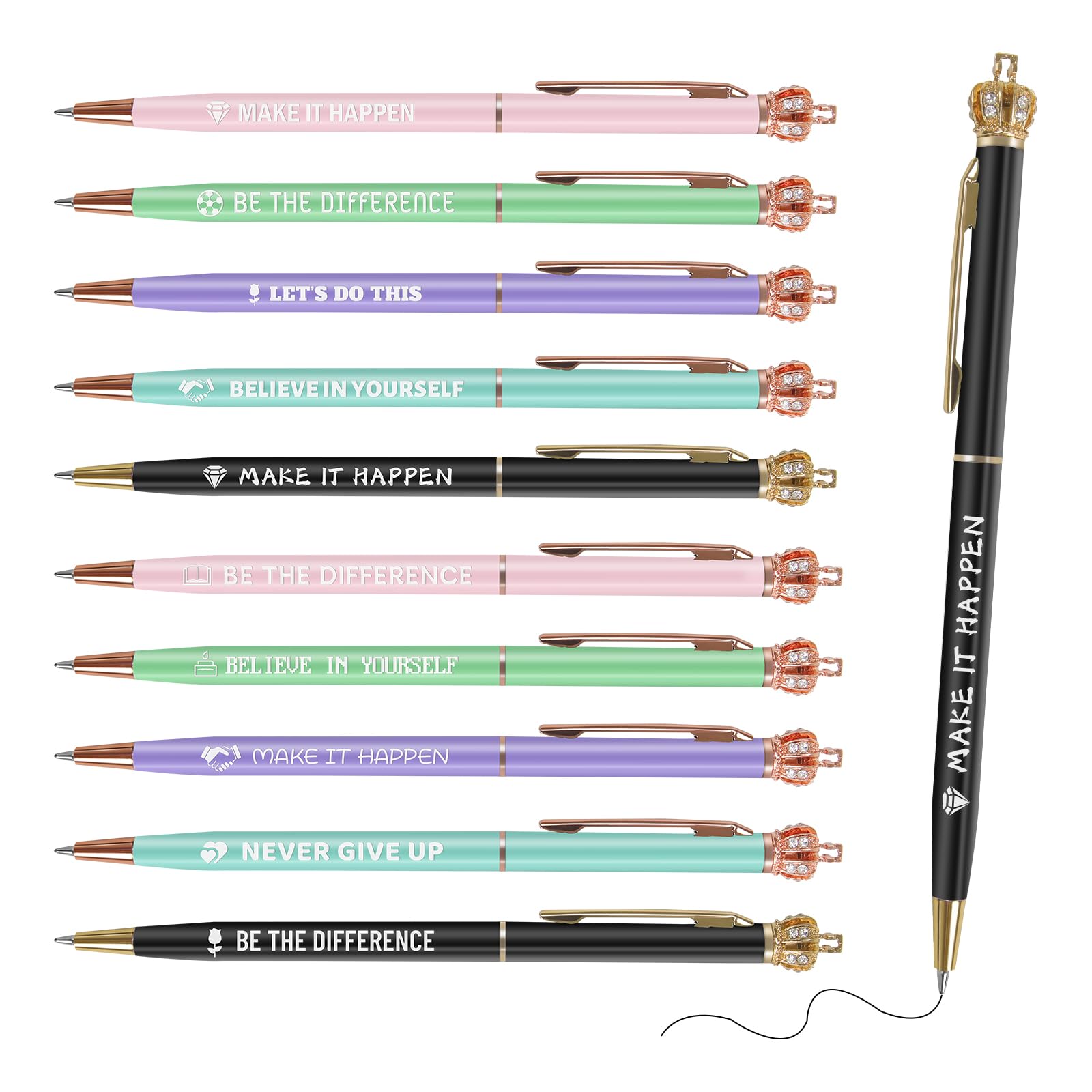 Personalized Ballpoint Pens Customized with Name, Free Custom Engraved Pens Bulk with Logo Text, Personalized Gifts for Men Women College Office