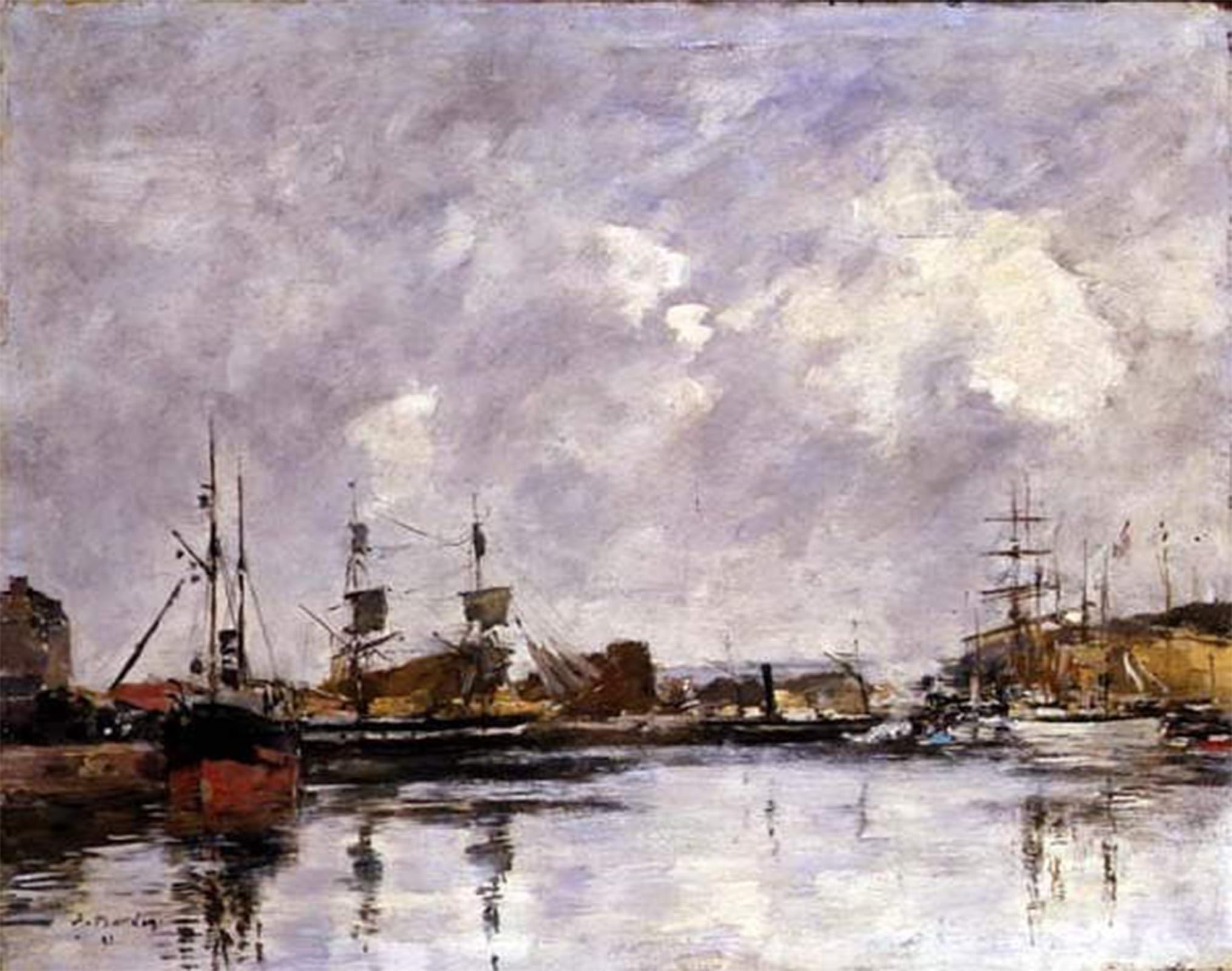 Affiche le port de Dunkerque Eugène Boudin 60x90cm toile decoration