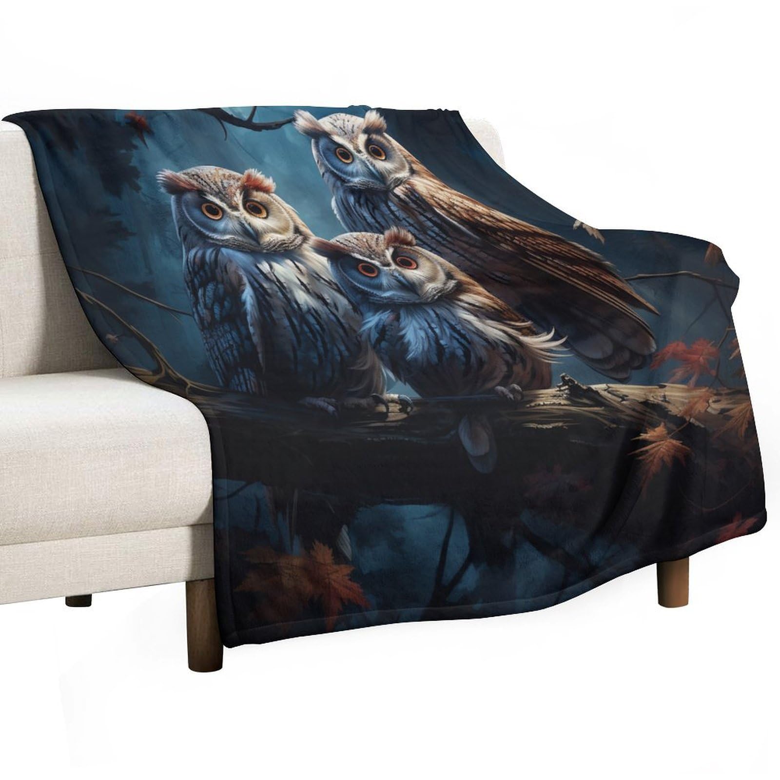Couverture douce enfant motif hibou contre le froid nocturne
