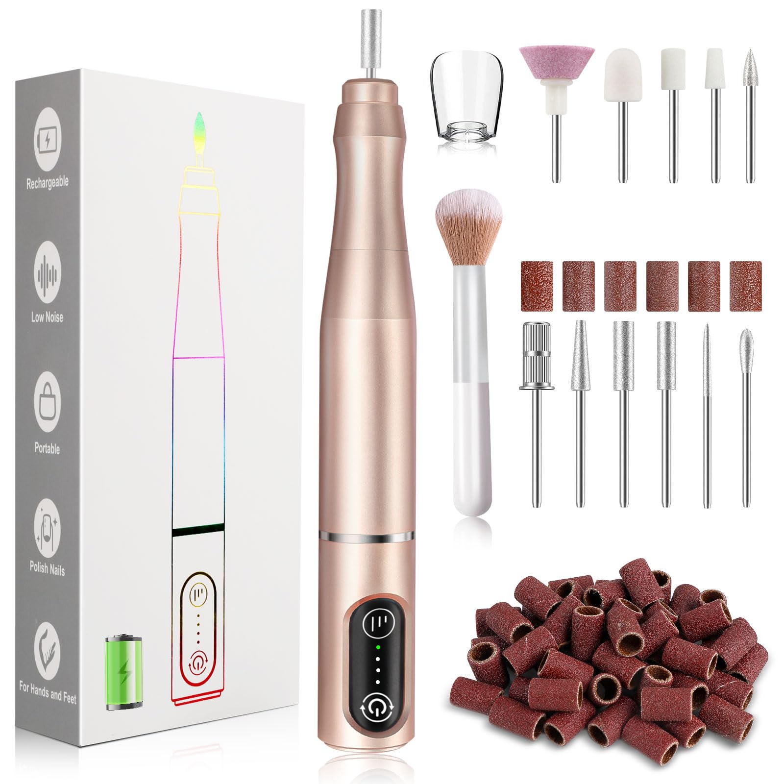 TUOBEO Cordless Nail Drill Kit - Rechargeable Efile -10 TUOBEO Cordless Nail Drill Kit - Rechargeable Efile -10