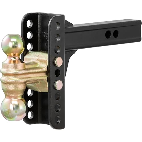 CURT 45900 Adjustable Trailer Hitch Ball Mount, 2-Inch Receiver, 6-Inch Drop, 2 and 2-5/16-Inch Balls, 14,000 lbs , Black