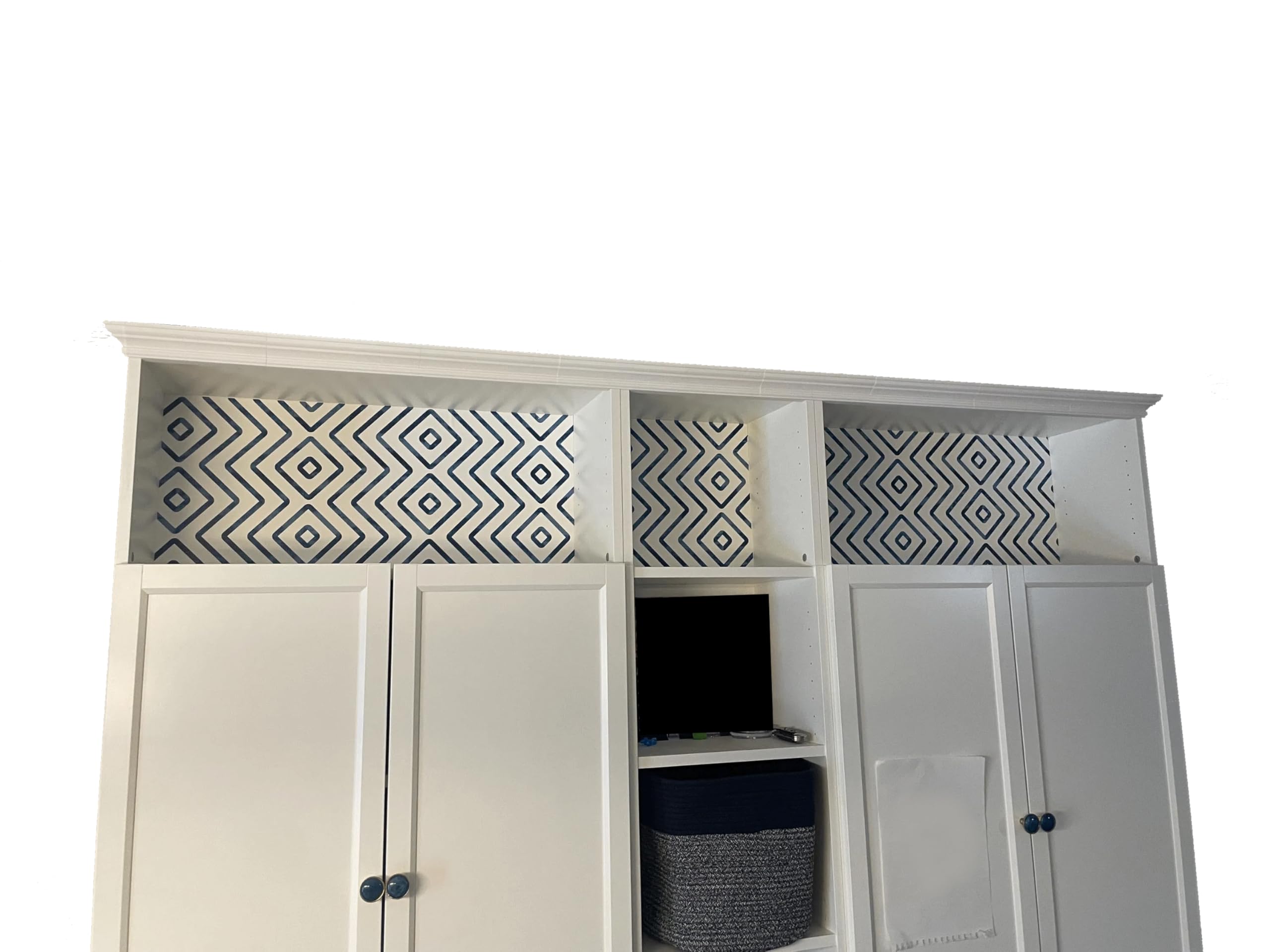 Photo 1 of Crown Molding Kit for IKEA Billy Bookshelf – Clip-On Modular Top Trim for Wide or Narrow Shelves – Easy No-Tool No-Glue Installation – Fits No-Door Billy Units - Custom Shelf Wrap Upgrade Kit (White)