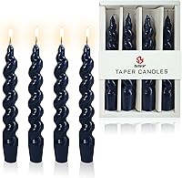 Vista 16 de Velas cónicas en espiral sin perfume, color blanco, 4 velas trenzadas de 7.5 pulgadas, hechas a mano, para cena, boda, decoración del hogar