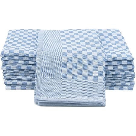 Set 10 Strofinacci Cotone A Quadri - 45x90 Cm, Bianco E Antracite. Lavabili A 95°C, Per Cucina E Casa - Foto 12