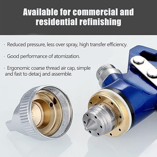 Miniatura 4 de HVLP - Kit de pistola de pintura para detalles automáticos, 600 cc, 1.41.70.079 in, regulador de aire, pistola pulverizadora de pintura automotriz