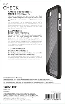 iPhone8 ブラック Amazon.com: Tech21 T21-5347 Evo Check Case for iPhone 7 Plus