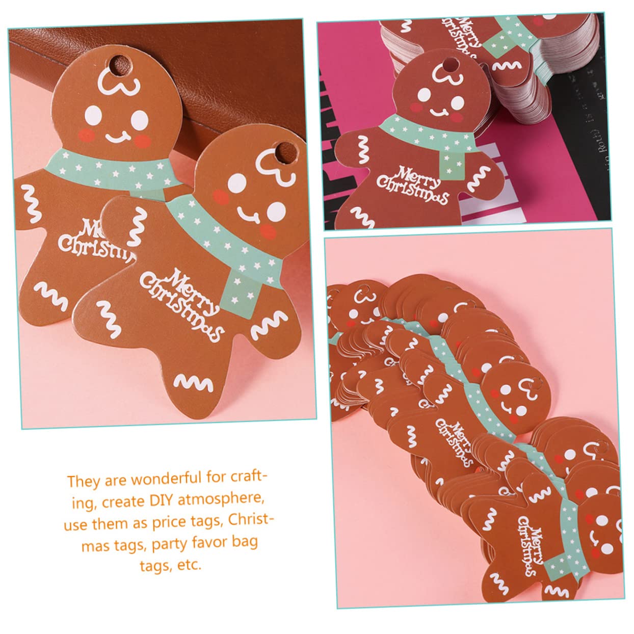 Beaupretty 400 Pièces Étiquette Fournitures D'Artisanat De Noël Étiquettes Kraft Étiquettes De Nom De Bas Étiquettes De Nom De Noël Étiquettes De Pour Étiquettes