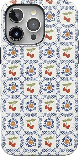 Vista 817 de Casely Funda para iPhone 15 Pro Jardín Secreto Flores mixtas Funda atrevida Compatible con MagSafe y botón de acción Jardín Secreto Floral