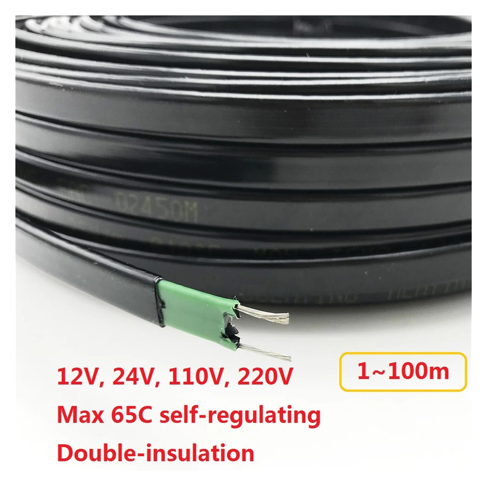 1 Bis 100 M 12 V 24 V 110 V 220 V Wasserleitung Frostschutz-Frostschutz-Heizkabel For Selbstregulierendes Elektrisches Dachheizkabel(5m,12V 15W)