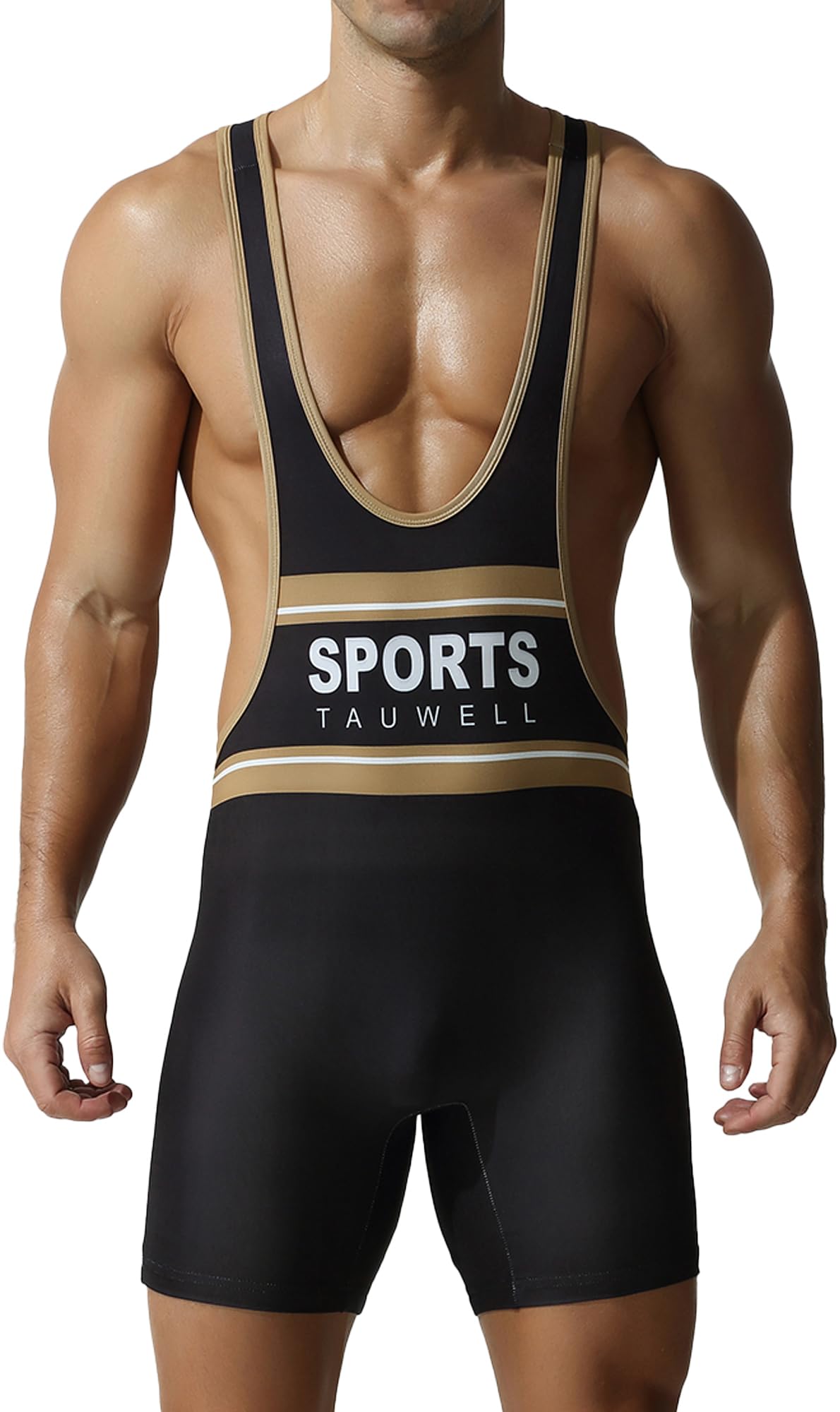 SEAUR Men's Competition Ready Singlet Y-Back with Foul Proof Tear Resistant Withstands Collegiate Wrestling Season Demands Sports Black XL