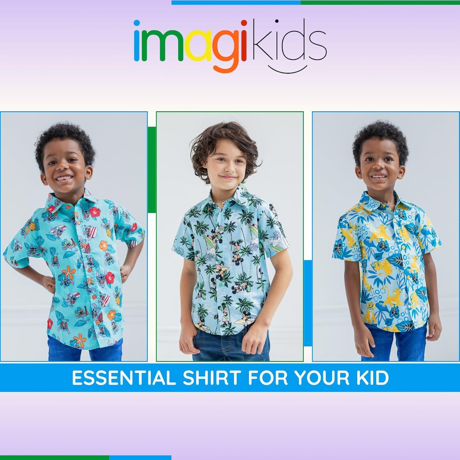 Disney Hawaiian Button Down Dress Shirt Toddler to Big Kid Sizes (2T - 18-20) - Image 6
