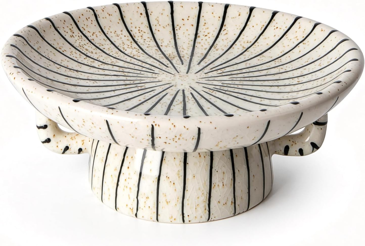 DOWAN 10.5'' Large Decorative Bowls, Handcrafted Ceramic Bowls for Home Decor, Centerpieces for Tables, Chic Key Holder for Entry Table, Unique Hand-painted Modern Art Deco Bowl