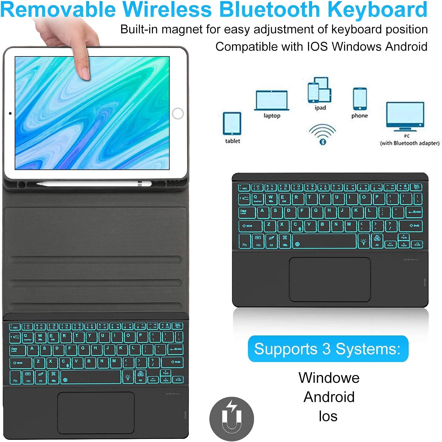 Tесh Dеаlѕ 🔥 iPad Keyboard Case for iPad 6th Gen 2018, iPad 5th Gen 2017, iPad Pro 9.7, iPad Air 2, iPad Air 1, Multi-Touch Touchpad, 7 Colors Backlit iPad Case with Keyboard 9.7 Fеаturеd Prоduсt iPad Keyboard Case for iPad 6th Gen 2018, iPad 5th Gen 2017, iPad Pro 9.7, iPad Air 2, iPad Air 1, Multi-Touch Touchpad, 7 Colors Backlit iPad Case with Keyboard 9.7