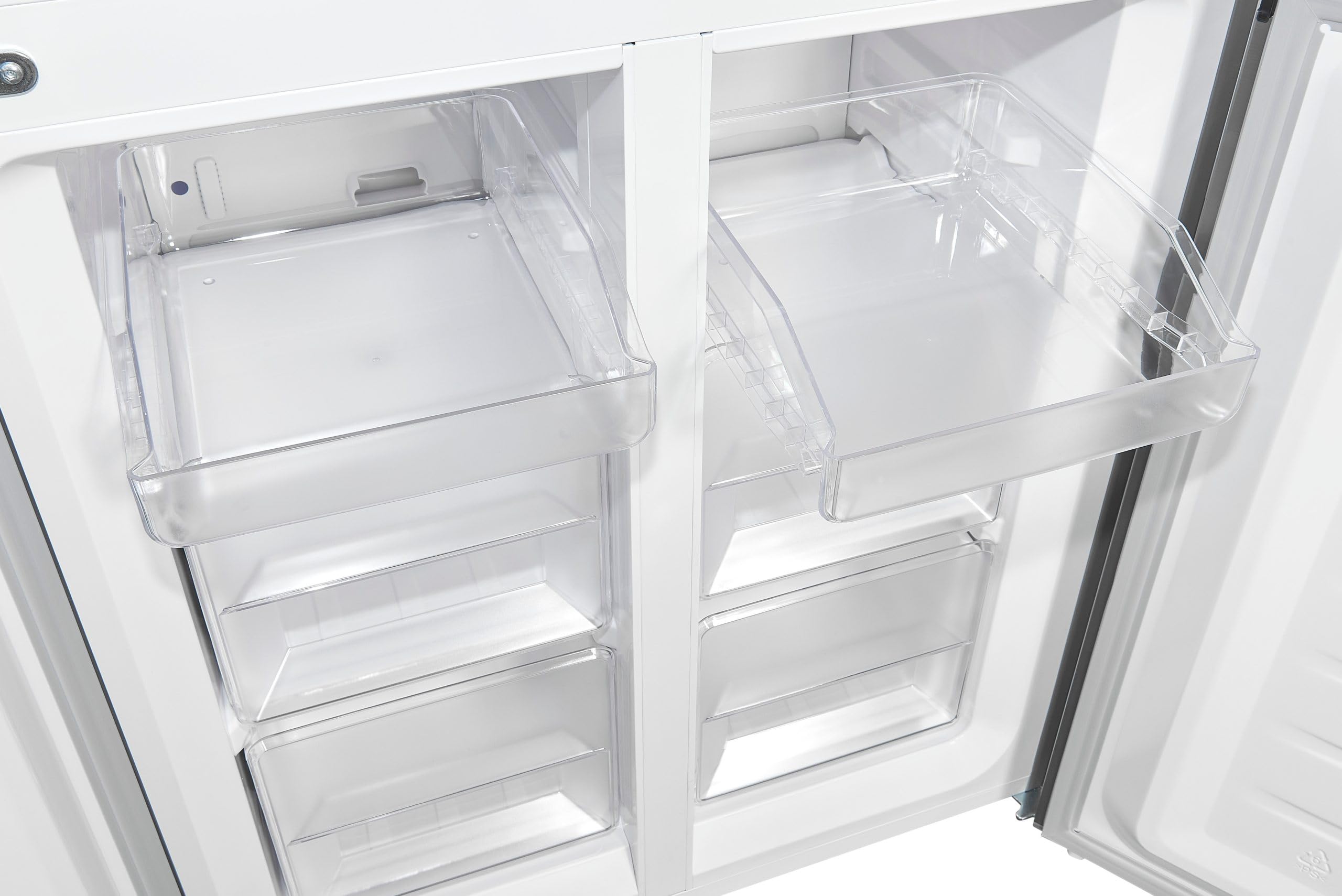 Exquisit® Frigorífico Americano, 4 Puertas, 362L, Clase D, Material Acero Inox, Tecnologia No-Frost, Display Digital en Puerta, Cajon Verdulero Siempre Fresco, Consumo 210 kWh/año, Medidas 180x79x62Cm