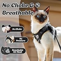 Vista 2 de Supet - Juego de arnés y correa para gatos y para perros pequeños, arnés de malla suave con chaleco ajustable y correa reflectante, de ajuste cómodo