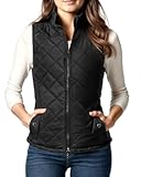 Puffer Vest Women Slim Fit Lightweight Stand Collar Quilted Zip Puffer Vest
