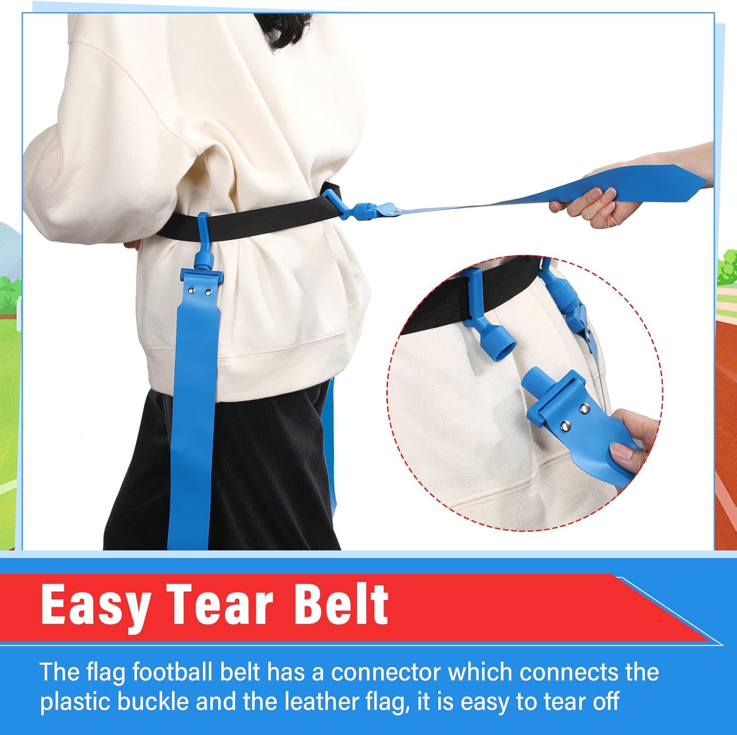Junkin 6/8/10 Players Flag Football Sets Adjustable Football Belts and Flags for Youths Teens Kids Adults Players Sports Team - Image 4