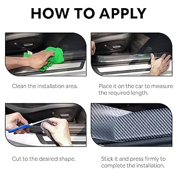 ZZLBZN Carbon Fibre Vinyl Wrap, 5cm*5m Roll Black Protective Film For Car Sticker Door Sill Protector, Universal Car Accessories 3D Effect