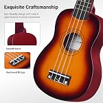 Ukulélé Soprano ADM pour Débutants 21 pouces en Bois Hawaïen Kit pour Enfants Adultes Étudiants Starter Pack Professionnel avec Cours Gratuits, Sac de Gig, Sangle, Accordeur, Médiator, Coucher de Soleil