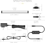 Lumières LED sous le comptoir à brancher GETINLIGHT de 12 pouces pour cuisine, blanc doux 3000K, paquet de 6, IN-0110-26-SN