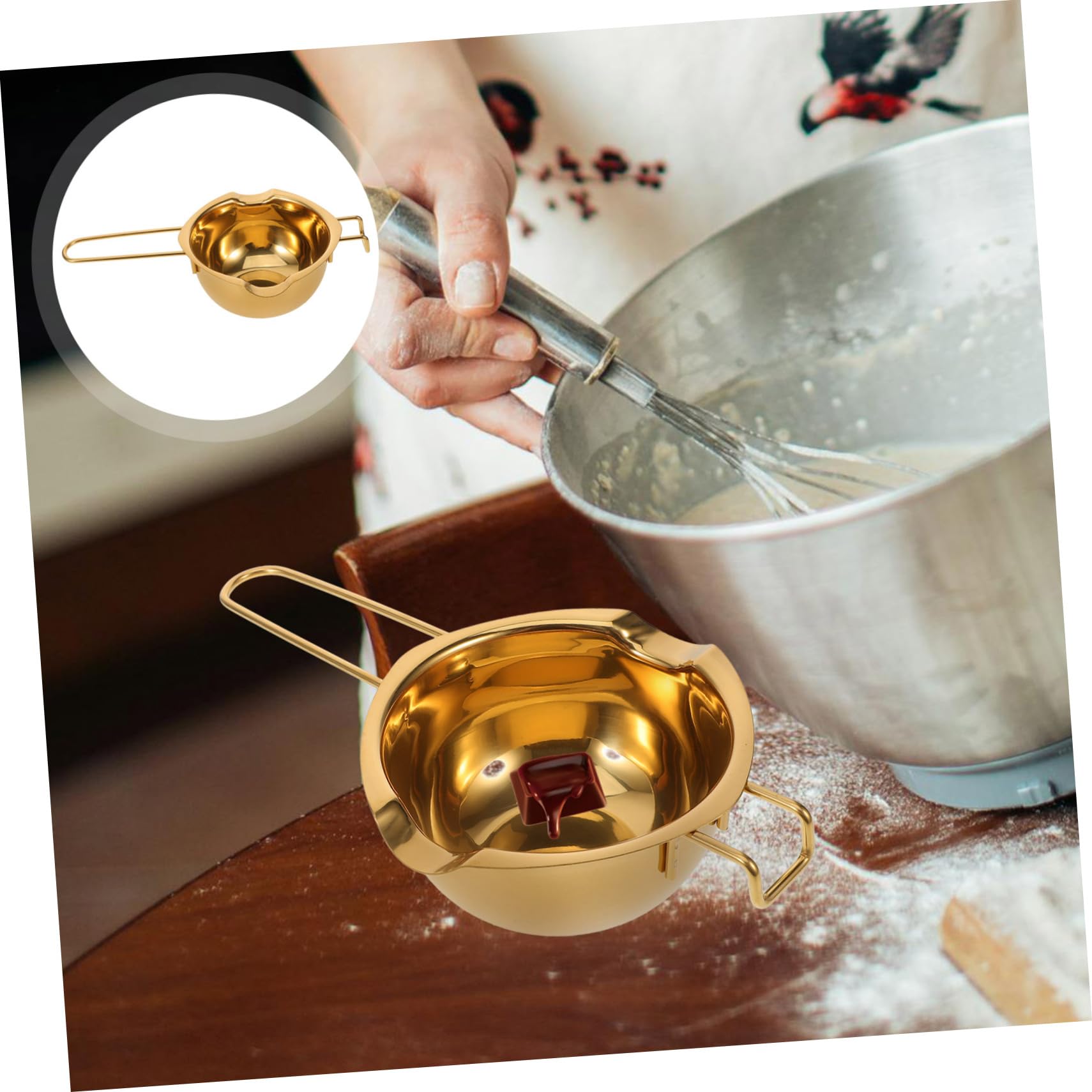 MOLUCKFU Chocolate Melting Bowl Versatile Pot for Butter Cheese Wax Lightweight Heating for Baking Cooking for Diy Desserts Sauces