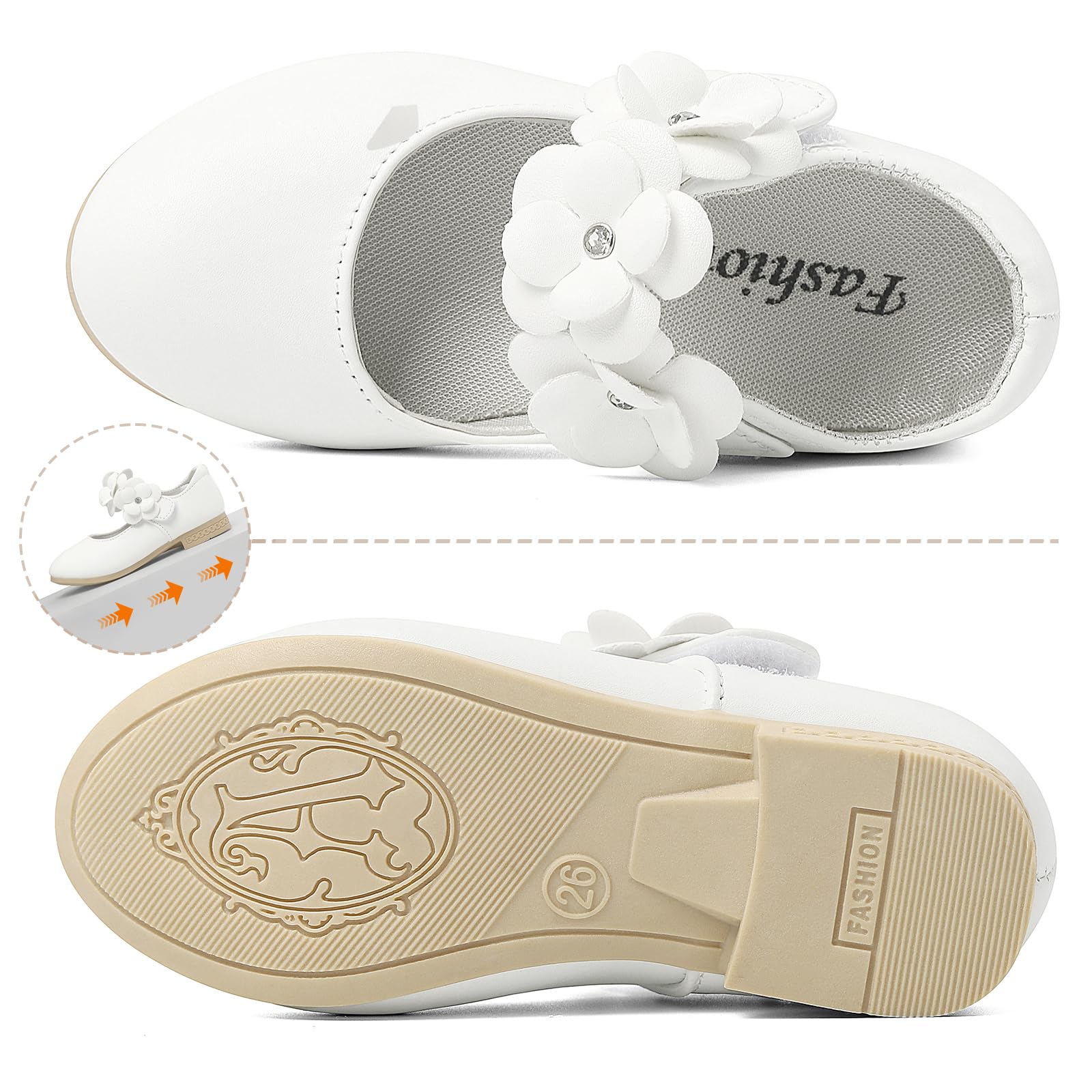 Ballerine da Bambina Mary Jane Basse Vestito Scarpe pour Ragazze Stile Principessa Ballerine