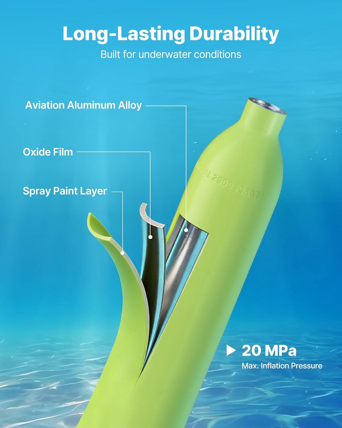 VEVOR 0.5L Mini Scuba Tank with Sub-Mask, Portable Diving Tank for Underwater Breathing, Reusable Lung Diving Cylinder up to 10 Minutes Dive Time, Emergency Rescue Pony Bottle with Pump for Snorkeling