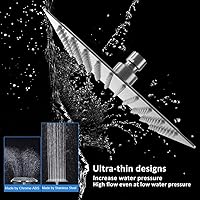 Vista 52 de NearMoon - Cabezal de regadera grande de acero inoxidable cuadrado de lujo en cascada, para instalar en el techo o la pared