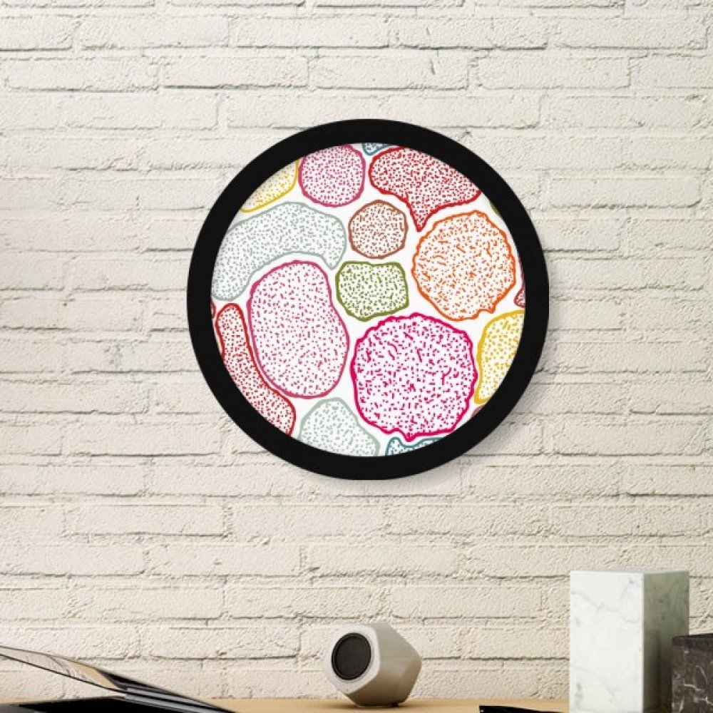 Cellules de microscope coloré cadre rond noir pour sticker mural salon et bureau