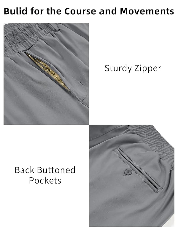 Idtswch Mens Big and Tall Full Elastic Waist Pants Stretch Slacks Casual with Zipper Fly and Pockets Grey by Idtswch - Used condition - Image 3
