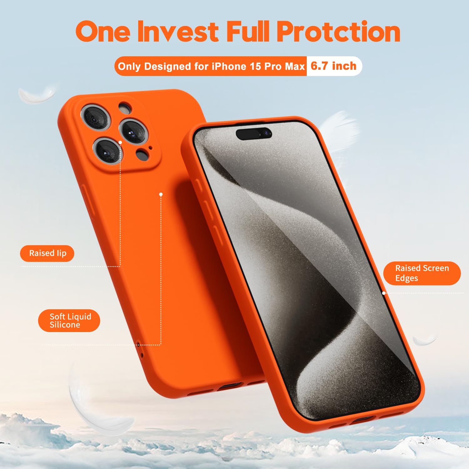oakxco for iPhone 16 Pro Max Case Liquid Silicone, Soft Rubber Gel Elegant Aesthetic Basic Simple Cover, Cute Thin Slim TPU Matte Solid Color Plain Smooth Case for Women Girl, Light Pink — view 1614