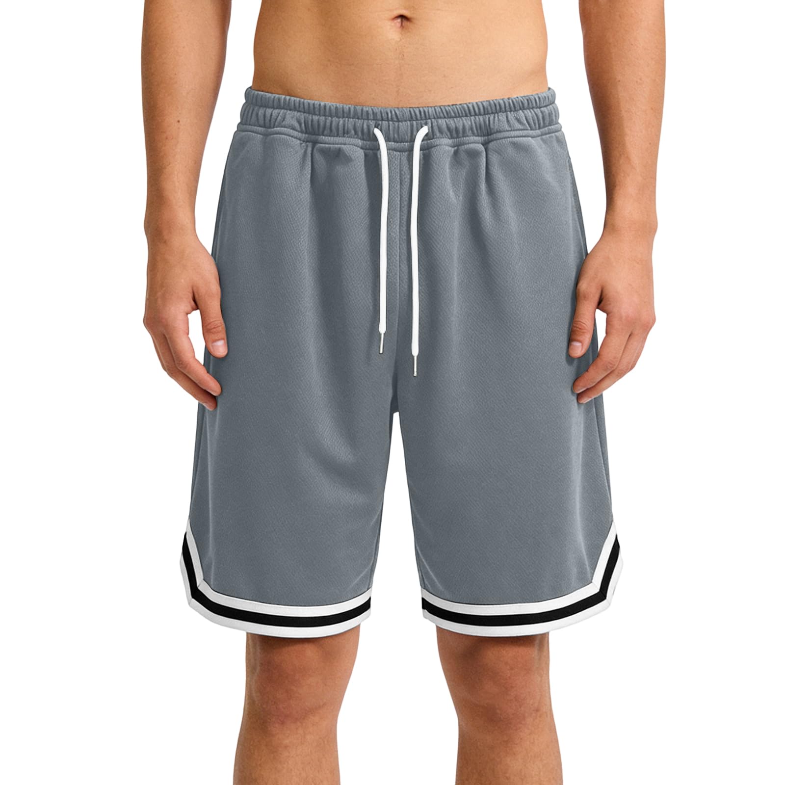 Mens Basketball Shorts Lightweight Elastic Waistband Quick Dry Mesh Activewear Big and Tall Casual Shorts Plus Size