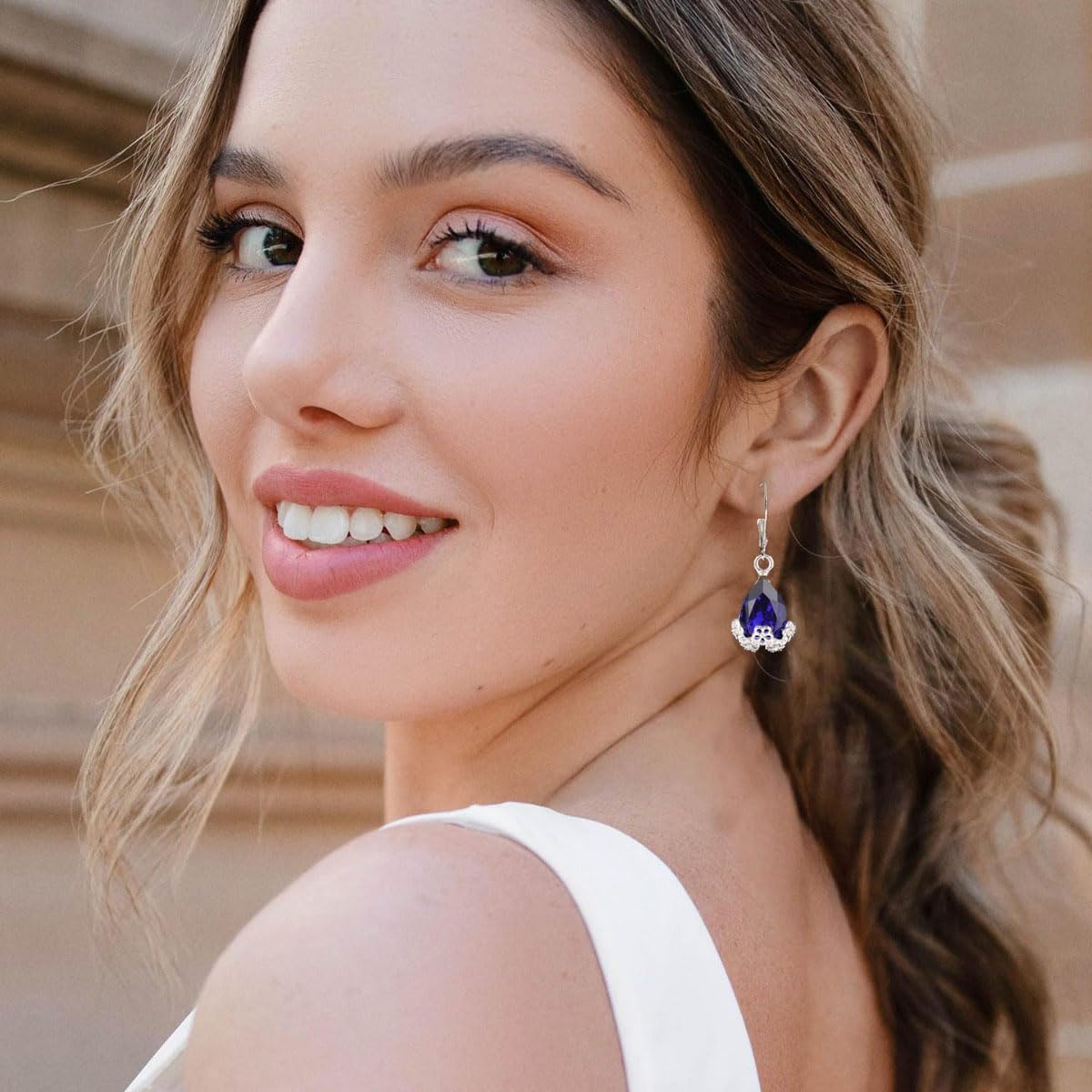 12 Pairs Leverback Drop Earrings for Women Charm Teardrop Crystal Drop Dangle Earrings Huggie Hoop Ear rings Jewelry Set Christmas Valentine's Day Holiday Present - Image 3