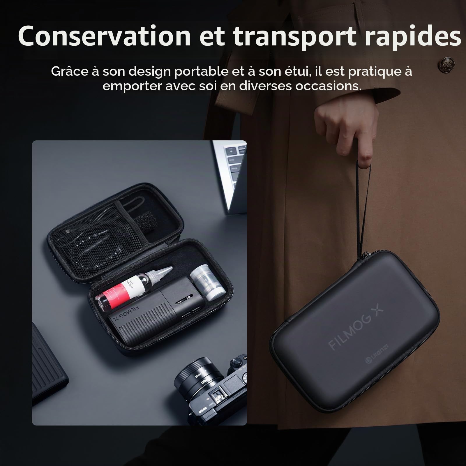 ULANZI FM02 FILMOG X Machine à fumée portable, machine à fumée portable alimentée par batterie de 30 W, machine à fumée portable, accessoires pour caméras pour l'enregistrement vidéo, photographie de