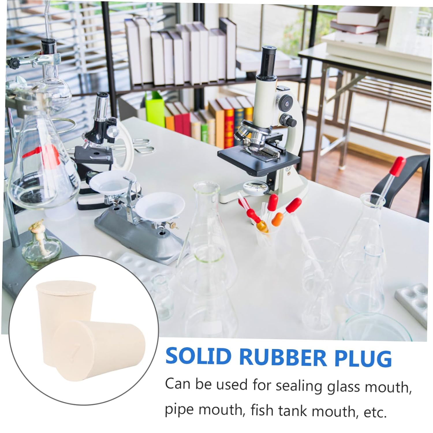 Holibanna 50pcs Tapered Flask Stopper Bottle Sealing Plugs Lab Plug Test Tube Sealing Rubber Stopper for Science