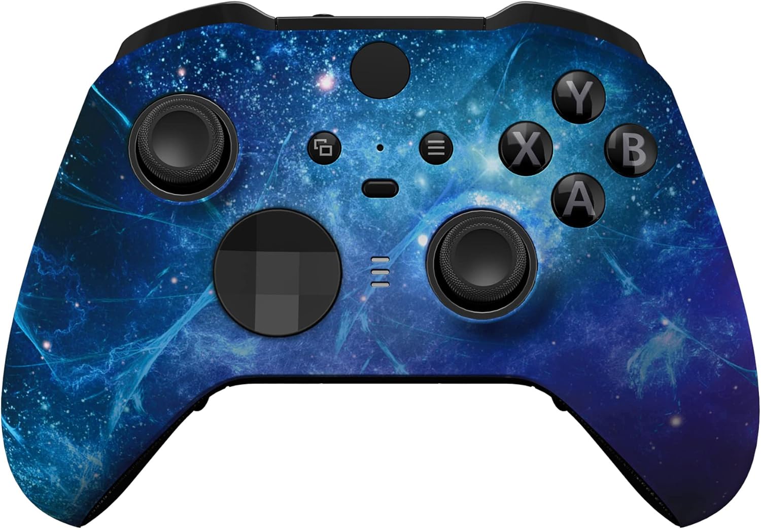 eXtremeRate Blue Nebula Patterned Faceplate Shell + Textured Blue Bottom Shell for Xbox Elite Series 2, Elite Series 2 Core Controller - Wood Grain
