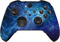 Vista 1 de eXtremeRate Blue Nebula Replacement Faceplate Cover for Xbox One Elite Controller Series 2 (Model 1797), Soft Touch Front Housing Shell Case &