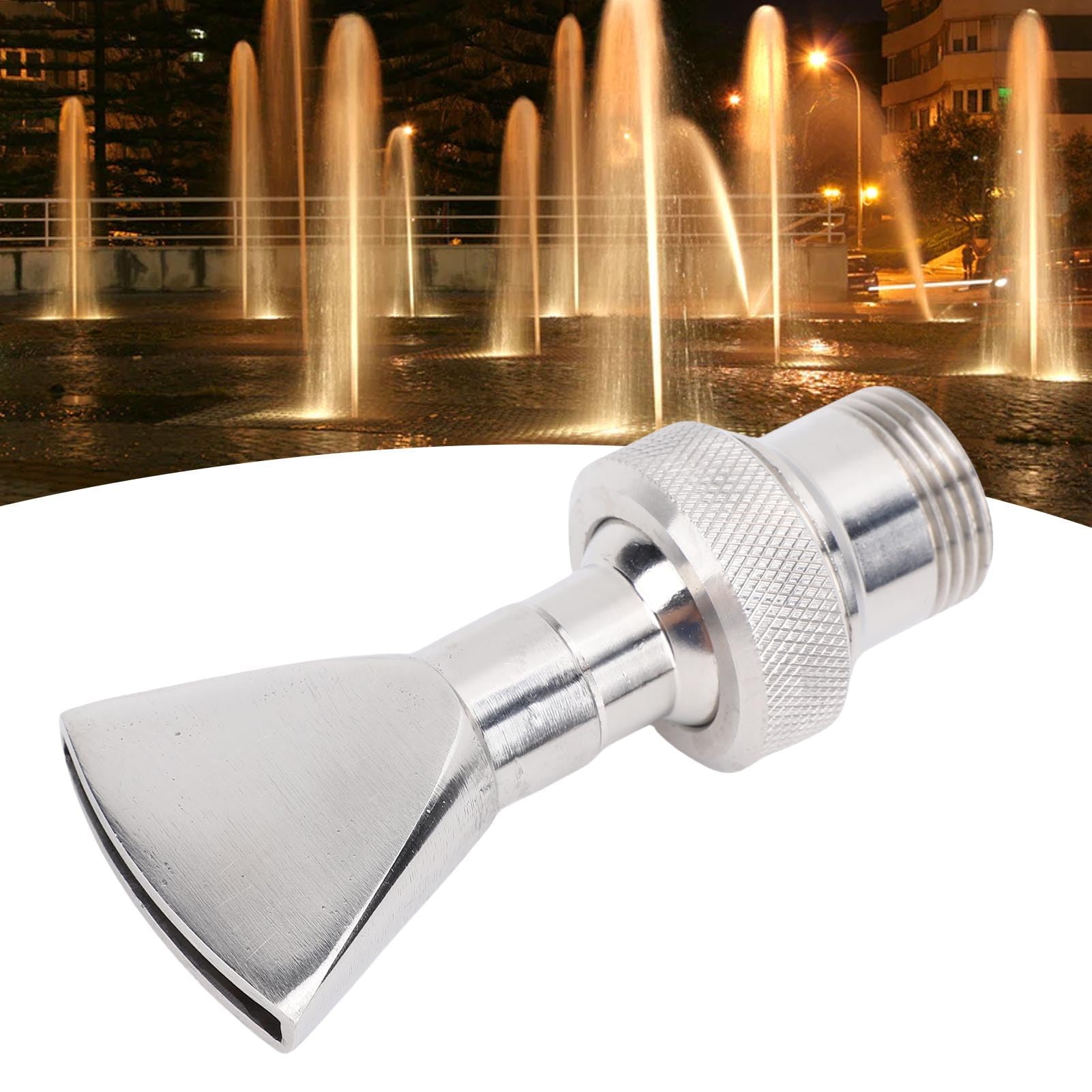 Water Fountain Nozzle Spray, Fan Shaped Sprinkler Spray Head for Pond, Stainless Steel 3/4 Inch 1/2 Inch Universal Flat Fountain Water Nozzle Sprinkler for Garden Pool