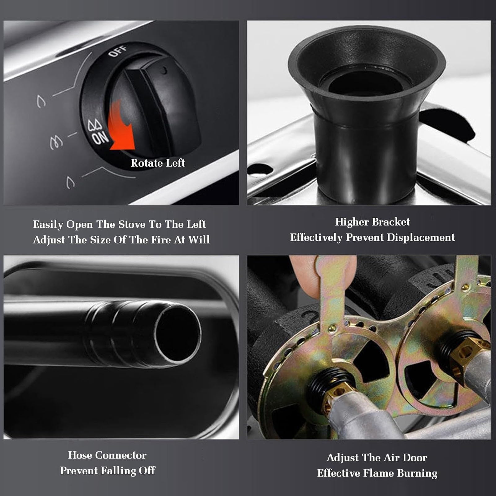 THEGA Cocina De Gas Portátil, Cocina De Gas De Un Quemador, Acero Inoxidable, para Hostelería, 4,0 KW, Reguladores De Interior, Cocina Convertible A Gas/propano, con Protección contra(NG)