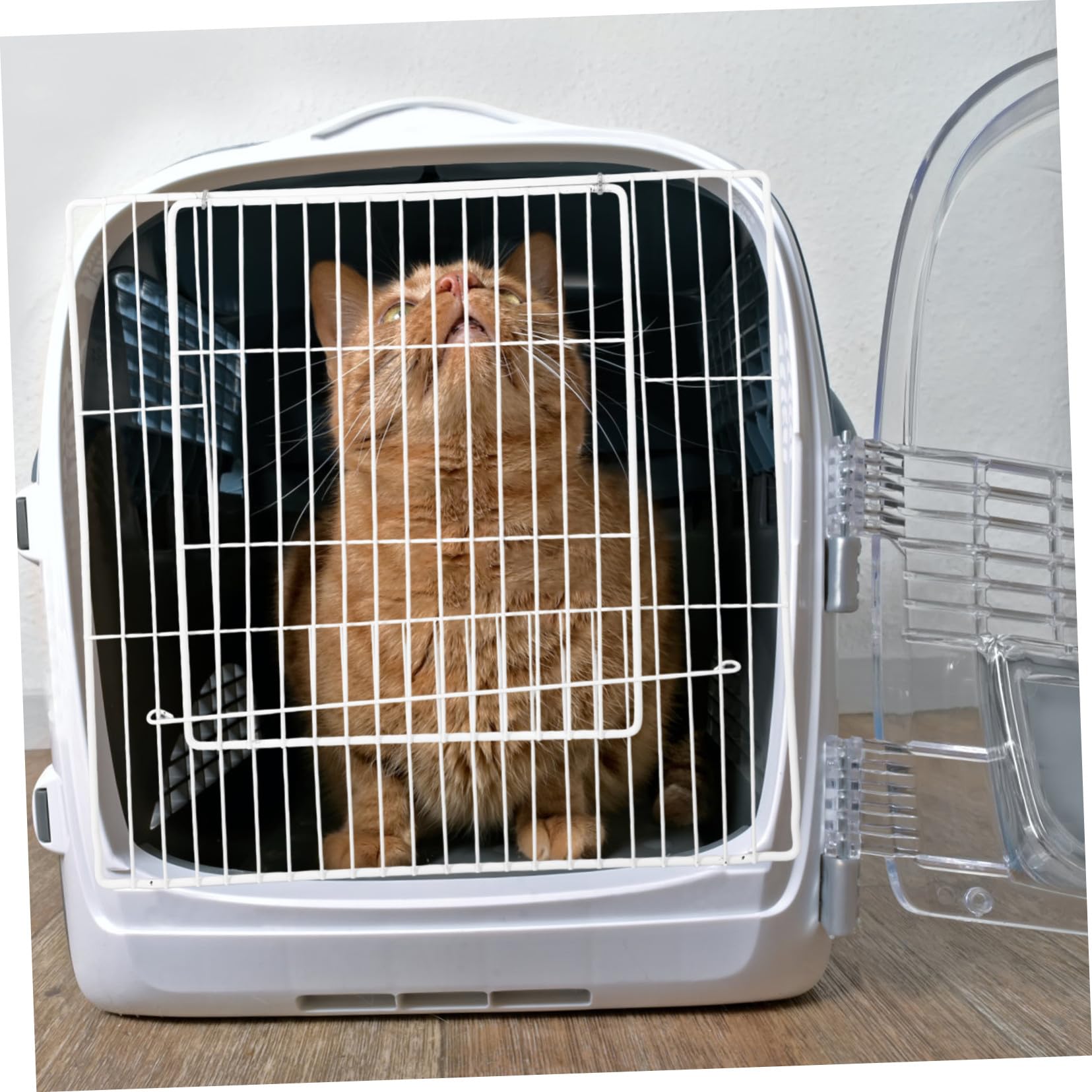 Abnehmbare Türplatte für Haustierzaun aus Eisendraht Weiß mit Multidirektionaler Montage für Katzennetz und Selbstgemacht Haustierzubehör für Katzen