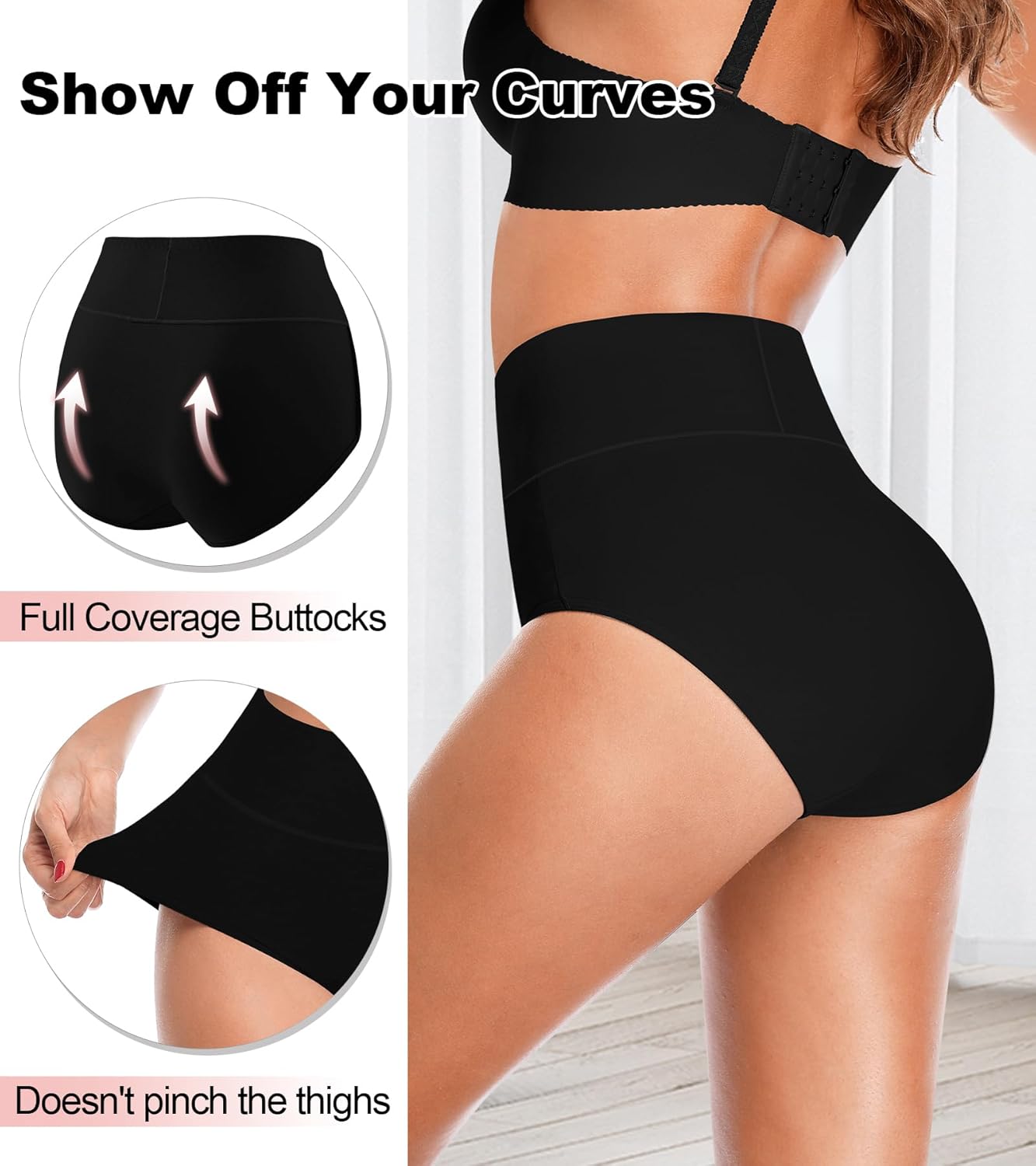 OLIKEME High Waisted Underwear for Women Tummy Control Full Coverage Cotton Ladies Panties Soft Stretch Briefs - Image 4