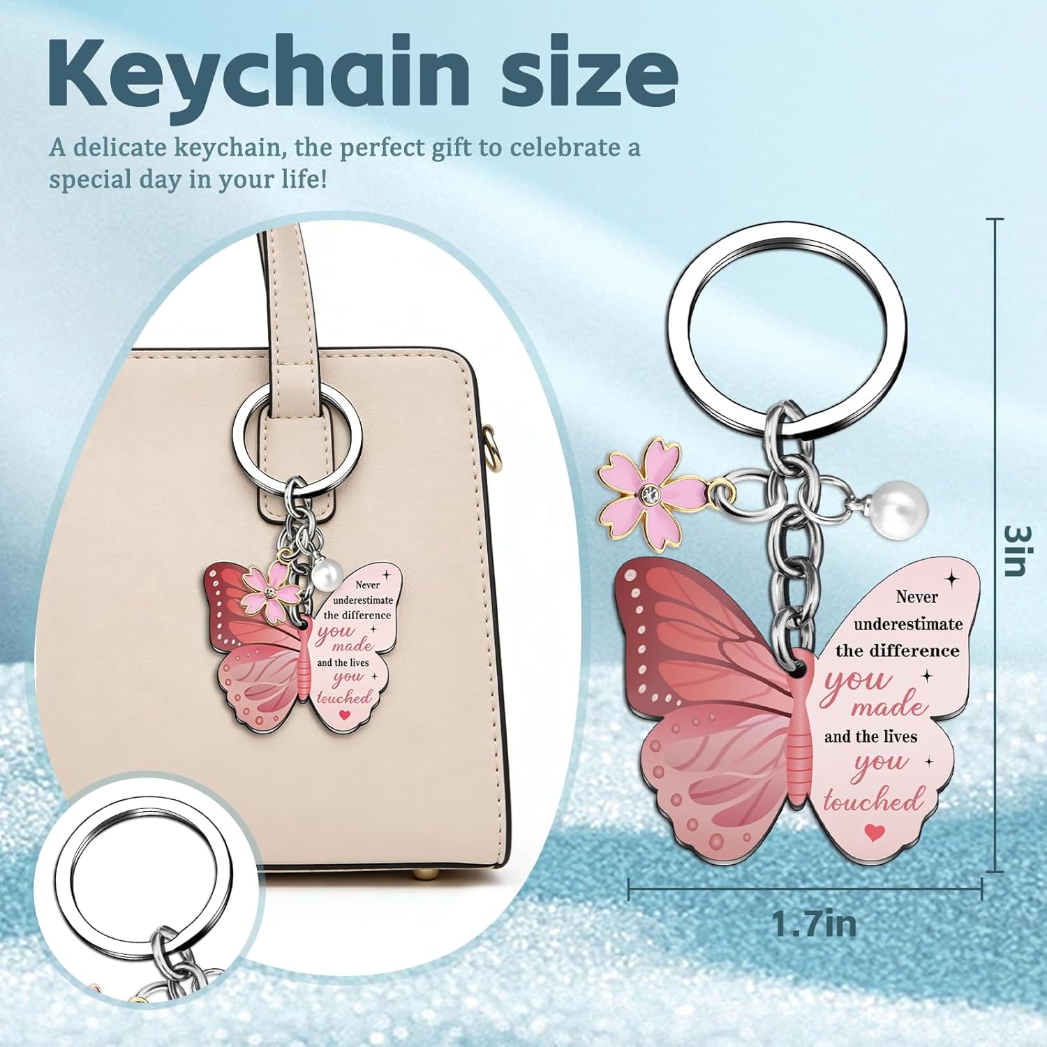 Farewell Gifts for Coworkers Keychain Retirement Gift for Woman Gag Gifts Going Away Gift for Coworkers Women New Job Goodbye Appreciation Butterfly Keychain Retirement Decorations - Image 4