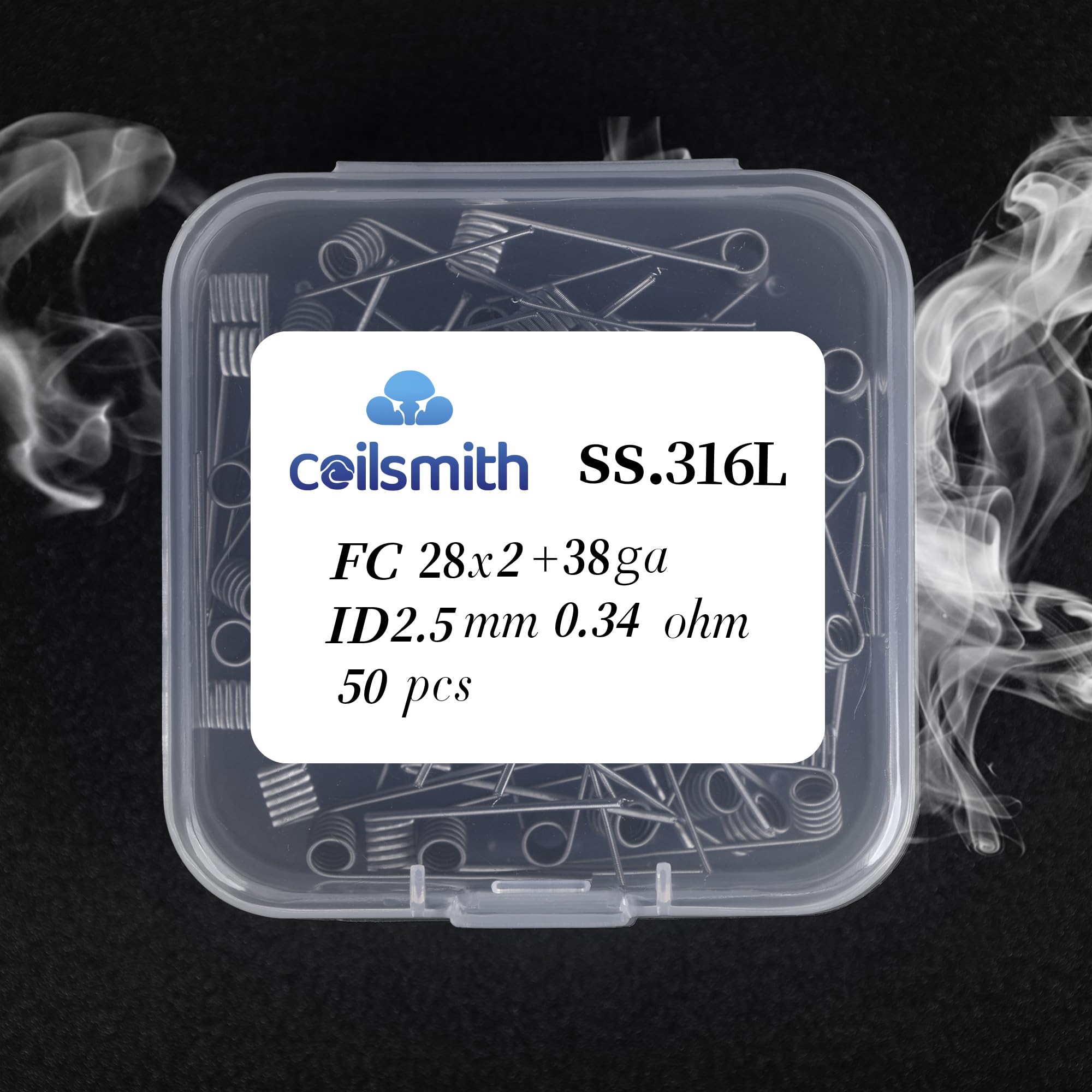 coilsmith Hot Heating Wire - Versatile Resistance Wire for Kilns, Pottery, and Forging. Highly Resistant, Hybrid Core, Ideal for Prebuilt Coils and Fused Clapton Wire Creations. Coil 316L 28x2+38ga