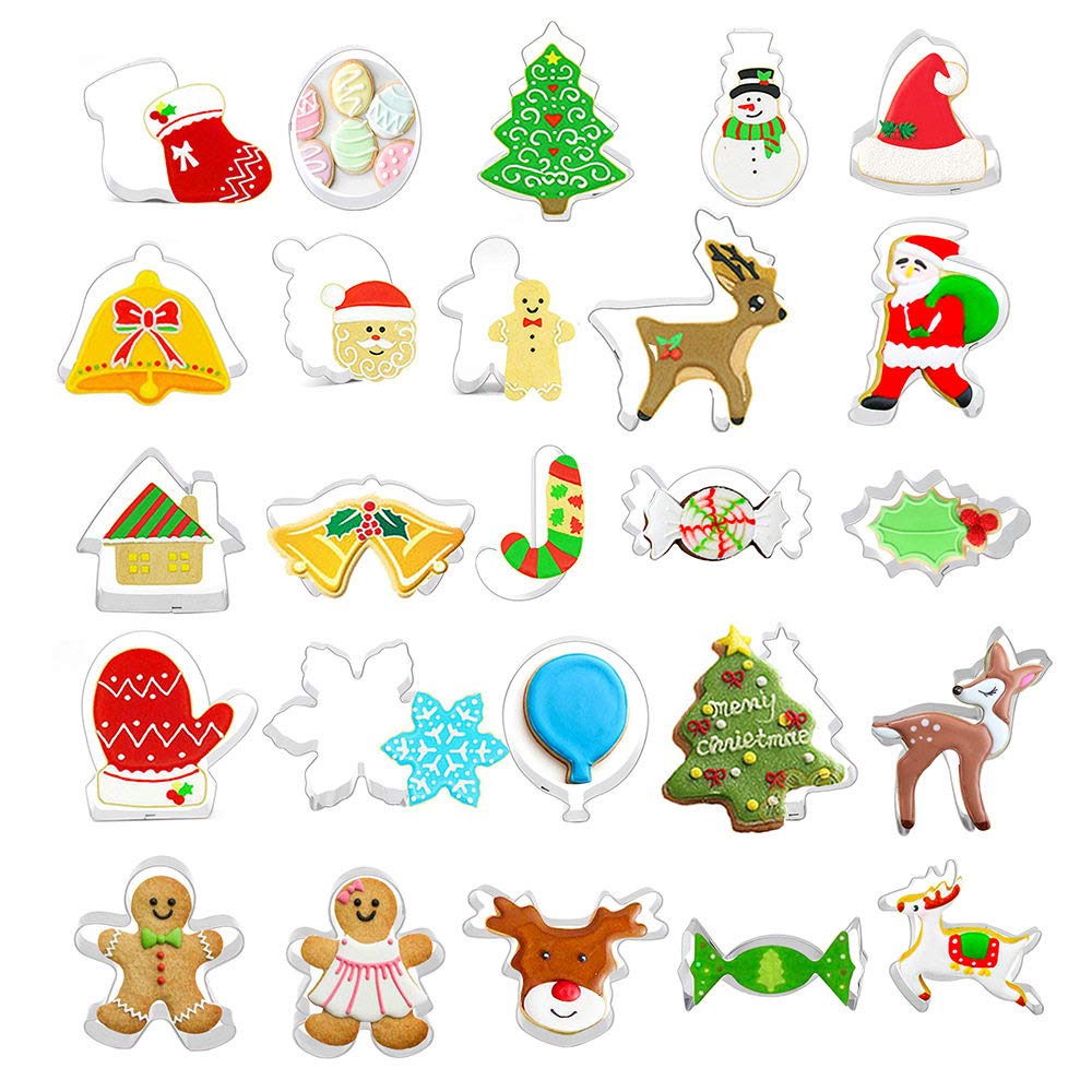 Decoración navideña 15/10/5 Piezas de Cortador de Galletas 3D, Herramienta de Bricolaje de decoración de Feliz Navidad para decoración del hogar, Color Aleatorio, 10 Piezas a la Venta