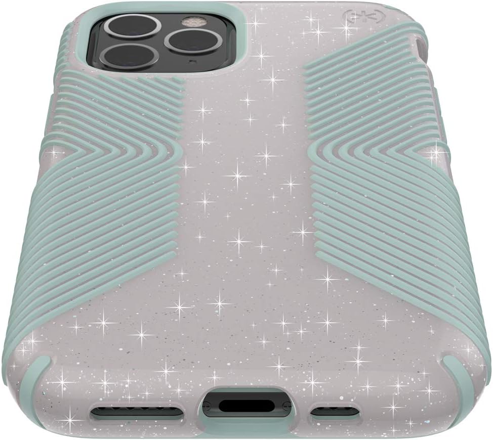 Authentic Crazy Deals Speck Products Presidio Grip + Glitter iPhone 11 Pro Case, Whitestone Grey Glitter/Blue