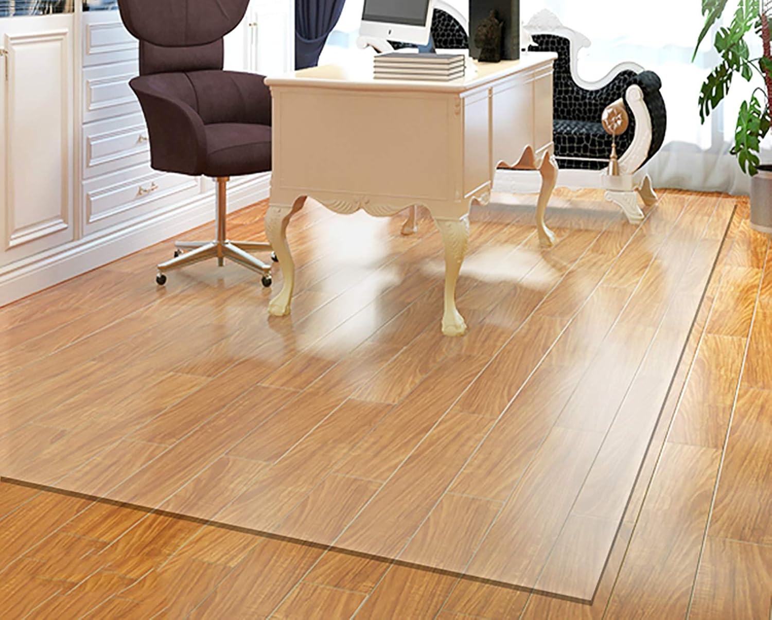 Plastic Clear Floor Rug Protector Mat, Heavy Duty Carpet